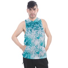 Tropical Blue Ocean Wave Men s Sleeveless Hoodie by Jack14