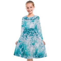 Tropical Blue Ocean Wave Kids  Midi Sailor Dress by Jack14