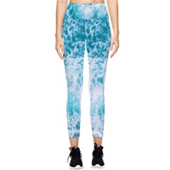 Tropical Blue Ocean Wave Pocket Leggings  by Jack14