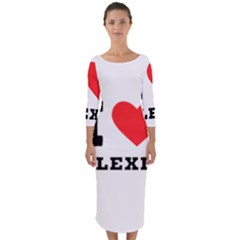 I Love Alexis Quarter Sleeve Midi Bodycon Dress by ilovewhateva