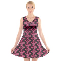 Candy Illustration Pattern V-neck Sleeveless Dress by GardenOfOphir