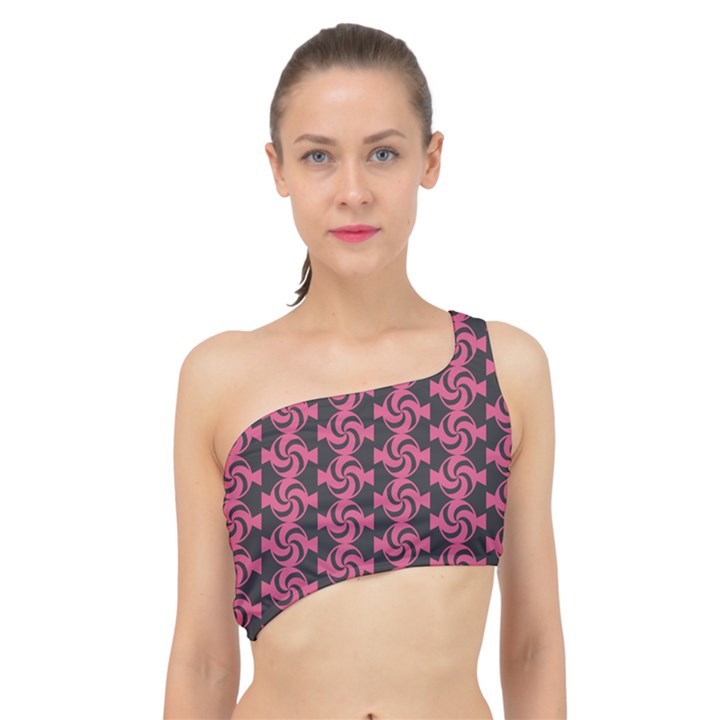 Candy Illustration Pattern Spliced Up Bikini Top 