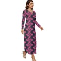 Candy Illustration Pattern Long Sleeve Longline Maxi Dress View3