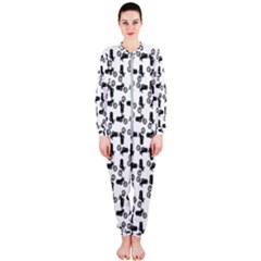 Chooper Motorcycle Drawing Motif Pattern Onepiece Jumpsuit (ladies)