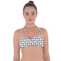 Chooper Motorcycle Drawing Motif Pattern Halter Bandeau Bikini Top by dflcprintsclothing