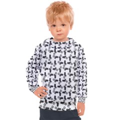 Chooper Motorcycle Drawing Motif Pattern Kids  Hooded Pullover by dflcprintsclothing