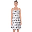 Chooper Motorcycle Drawing Motif Pattern Ruffle Detail Chiffon Dress View1