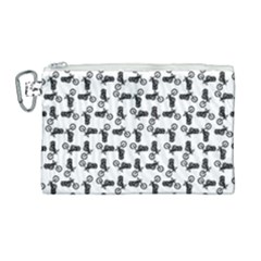 Chooper Motorcycle Drawing Motif Pattern Canvas Cosmetic Bag (large)