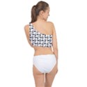 Chooper Motorcycle Drawing Motif Pattern Spliced Up Bikini Top  View2