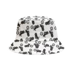 Chooper Motorcycle Drawing Motif Pattern Bucket Hat by dflcprintsclothing