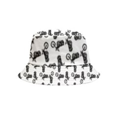 Chooper Motorcycle Drawing Motif Pattern Inside Out Bucket Hat (kids) by dflcprintsclothing