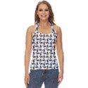 Chooper Motorcycle Drawing Motif Pattern Basic Halter Top View1