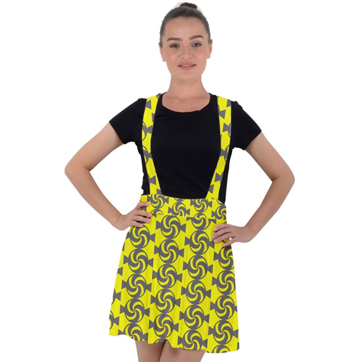 Candy Illustration Pattern Velvet Suspender Skater Skirt