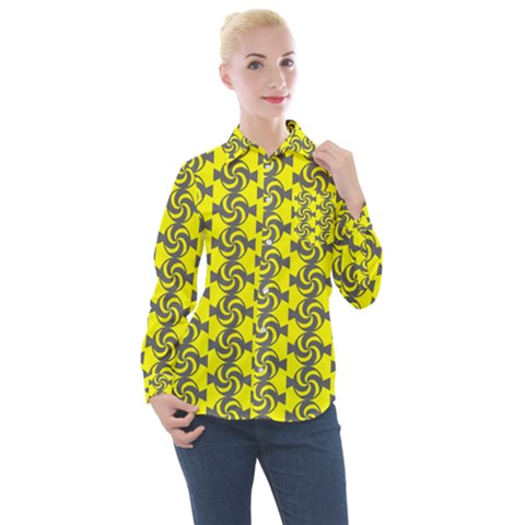 Candy Illustration Pattern Women s Long Sleeve Pocket Shirt by GardenOfOphir