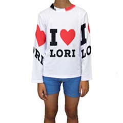 I Love Lori Kids  Long Sleeve Swimwear by ilovewhateva