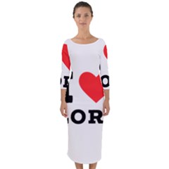 I Love Lori Quarter Sleeve Midi Bodycon Dress by ilovewhateva