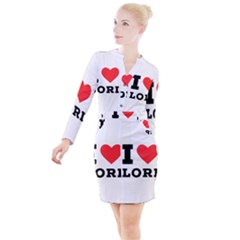 I Love Lori Button Long Sleeve Dress by ilovewhateva