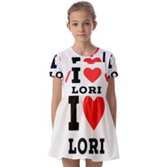 I Love Lori Kids  Short Sleeve Pinafore Style Dress by ilovewhateva