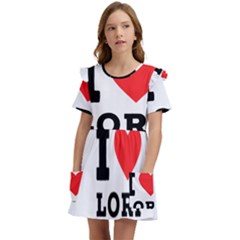 I Love Lori Kids  Frilly Sleeves Pocket Dress by ilovewhateva