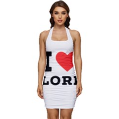 I Love Lori Sleeveless Wide Square Neckline Ruched Bodycon Dress by ilovewhateva