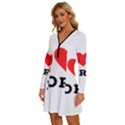 I love lori Long Sleeve Deep V Mini Dress  View2