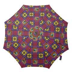 Pattern Geometric Colorful Lines Shapes Hook Handle Umbrellas (large)