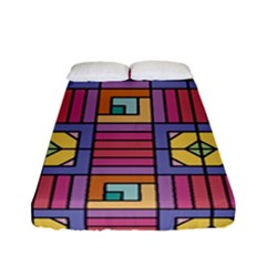 Pattern Geometric Colorful Lines Shapes Fitted Sheet (full/ Double Size)