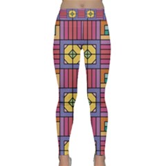 Pattern Geometric Colorful Lines Shapes Classic Yoga Leggings