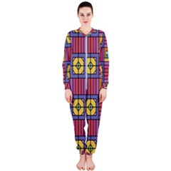 Pattern Geometric Colorful Lines Shapes Onepiece Jumpsuit (ladies)