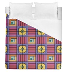 Pattern Geometric Colorful Lines Shapes Duvet Cover (queen Size)