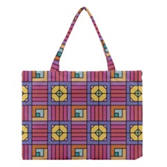 Pattern Geometric Colorful Lines Shapes Medium Tote Bag