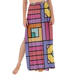 Pattern Geometric Colorful Lines Shapes Maxi Chiffon Tie-up Sarong