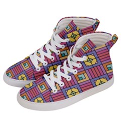 Pattern Geometric Colorful Lines Shapes Men s Hi-top Skate Sneakers by Jancukart