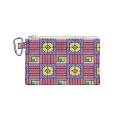 Pattern Geometric Colorful Lines Shapes Canvas Cosmetic Bag (small)