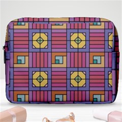 Pattern Geometric Colorful Lines Shapes Make Up Pouch (large) by Jancukart