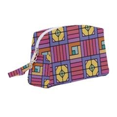 Pattern Geometric Colorful Lines Shapes Wristlet Pouch Bag (medium)