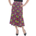 Pattern Geometric Colorful Lines Shapes Midi Mermaid Skirt View1