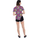 Pattern Geometric Colorful Lines Shapes Asymmetrical Short Sleeve Sports Tee View4