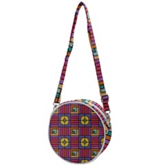 Pattern Geometric Colorful Lines Shapes Crossbody Circle Bag