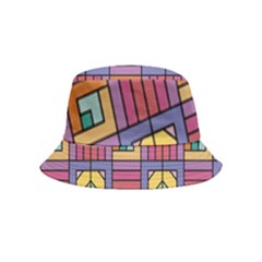 Pattern Geometric Colorful Lines Shapes Inside Out Bucket Hat (kids)