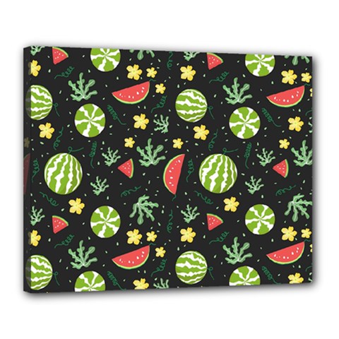 Watermelon Berry Patterns Pattern Canvas 20  X 16  (stretched)