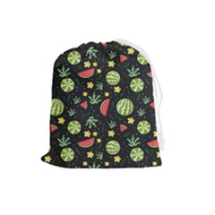 Watermelon Berry Patterns Pattern Drawstring Pouch (large)