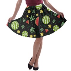 Watermelon Berry Patterns Pattern A-line Skater Skirt