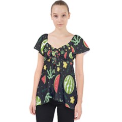 Watermelon Berry Patterns Pattern Lace Front Dolly Top