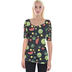 Watermelon Berry Patterns Pattern Wide Neckline Tee