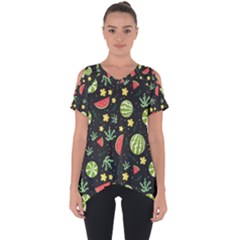 Watermelon Berry Patterns Pattern Cut Out Side Drop Tee