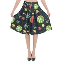 Watermelon Berry Patterns Pattern Flared Midi Skirt