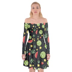 Watermelon Berry Patterns Pattern Off Shoulder Skater Dress