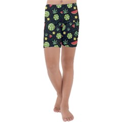 Watermelon Berry Patterns Pattern Kids  Lightweight Velour Capri Yoga Leggings