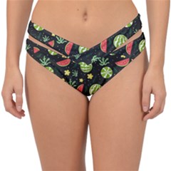 Watermelon Berry Patterns Pattern Double Strap Halter Bikini Bottoms